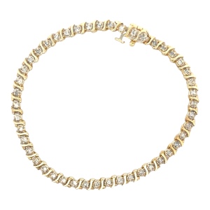 14K Yellow Gold Diamond 0.52 Carats Tennis Bracelet