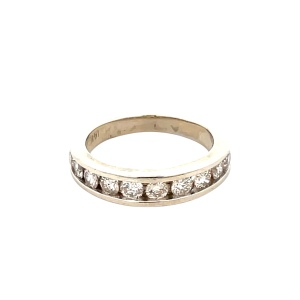 14K White Gold 1.00CTW 11-Diamond Band SZ:6