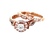 14K Rose Gold Ladies Two-Piece 1.0CTW Diamond Bridal Set SZ:3.5