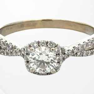 14K White Gold 1.0 Carat TW Lab-Diamond Engagement Ring