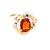 14K Yellow Gold  Orange Citrine And Diamond Fashion Ring SZ:5.5