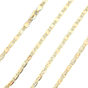 14K 3-Tone Gold Valentino Chain 28"