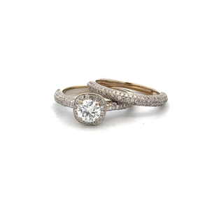 14K White Gold 1-1/2 Carat TW Diamond Bridal Set