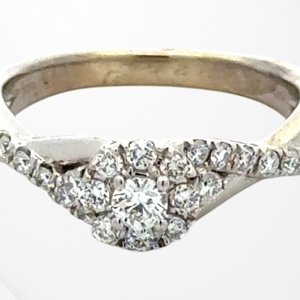 14K White Gold 1/2 Carat TW Lab Diamond Engagement Ring