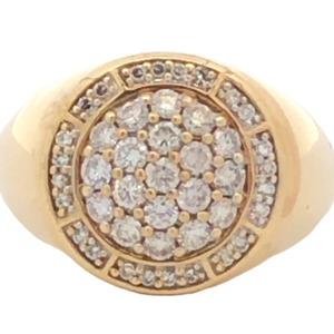 Gents 10K Yellow Gold 1.00CTW Diamond Cocktail Ring SZ:10