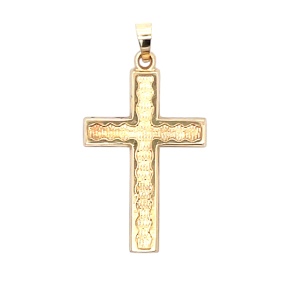 1.25" Gold Cross Pendant 14k Yellow Gold 1g