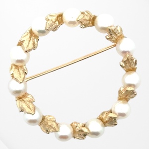 14K Yellow Gold Pearl Brooch/Pin