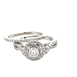 Allure Gems Ladies 10K White Gold 1-1/5 Carat TW Diamond 2-Piece Bridal Set