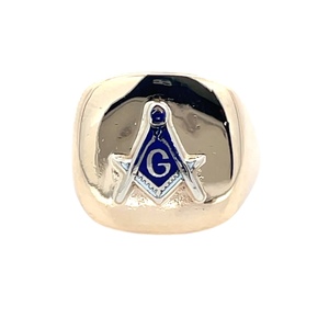 14K Yellow Gold Freemason Masonic Lodge Ring