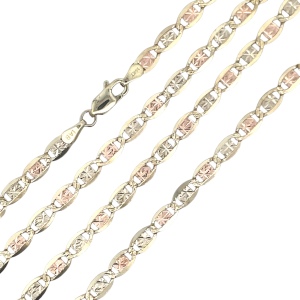 14K Two-Tone Gold 24 in. Valentino Link Chain