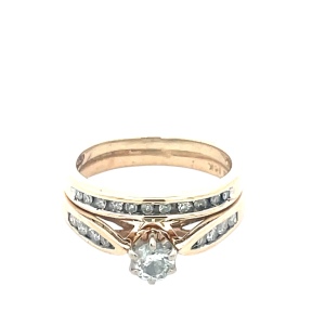 Ladies 14K Yellow Gold .64 Carat TW Diamond Bridal Set