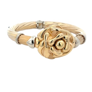 International Gold Connection 14K Yellow Gold Floral Cuff Bracelet
