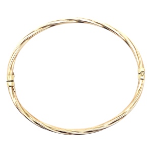 14K Yellow Gold Twisted Cable Bangle Bracelet