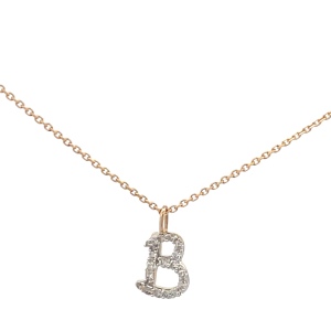 Kendra Scott 14K Yellow Gold "B" Diamond Necklace