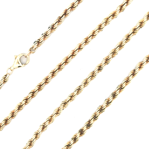 14K Yellow Gold 22 in. Hollow 3.6mm Rope Chain 10.3g