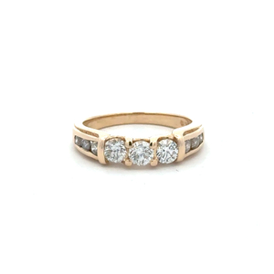Ladies 14K Yellow Gold 1.0CTW Diamond Anniversary Ring SZ:7