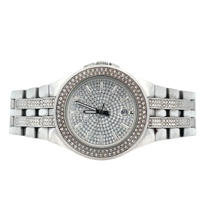 Bulova 96b235 Quartz Date Crystal Stainless Wristwatch