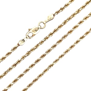 10K Yellow Gold  18 in. 1.8mm Diamond Cut Rope Chain 4.1g