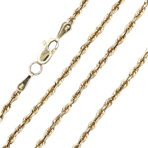 14K Yellow Gold  22 in. 2.1mm Rope Chain 5.7g