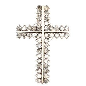 10K Yellow Gold 3-1/2CTW Diamond Cross Pendant