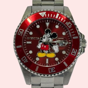 Invicta 25875 Gents Red Mickey Mouse Quartz-Date Wristwatch