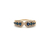 Ladies 14K Rose Gold Synthetic Blue Sapphire & Diamond Fashion Ring SZ:7
