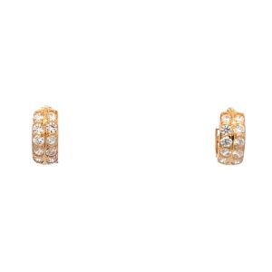 14K Yellow Gold Cubic Zirconia Huggie Earrings