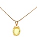 14K Yellow Gold  18 in. Oval Yellow Quartz Gemstone Necklace 8.6g
