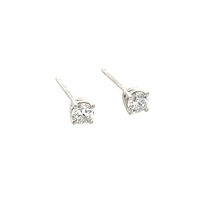 14K White Gold .30CTW Diamond Stud Earrings