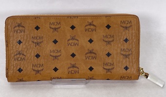 MCM Visetos Zip Around Congac