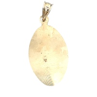 14K Yellow Gold  Holy Mary Oval Pendant