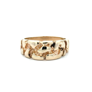 14K Yellow Gold 8.5mm Nugget Band SZ:9