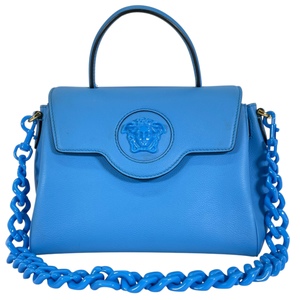 Versace La Medusa Blue Medium Top Handle