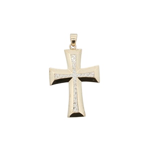 14K Yellow Gold 1-1/4" Cross Pendant 2.4g