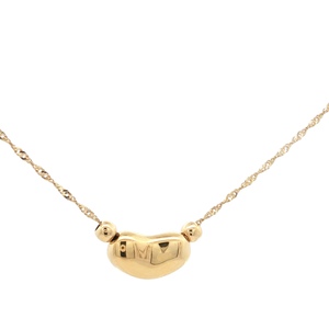 18K Yellow Gold 17 in. Kidney Bean Charm Necklace 1.5g