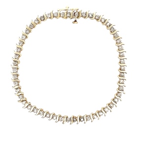 10K Yellow Gold 1.0CTW 6.75 in. Diamond Tennis Bracelet 6.4g