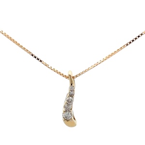 14K Yellow Gold 1/4CTW 18 in. Diamond Journey Necklace 3.2g