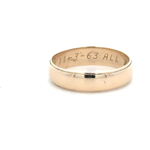 14K Yellow Gold 5.5mm Wide Plain Band SZ:11.5