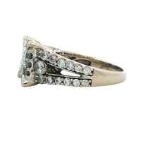 Ladies 14K White Gold 40 Diamond 2-1/2CTW Cluster Cocktail Ring SZ:8.5