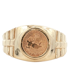 14K Yellow Gold Virgo Zodiac Fashion Ring SZ:7, 4.2g