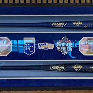 Kansas City Royals Framed Signed World Series Bats - Alex Gordon & Eric Hosmer