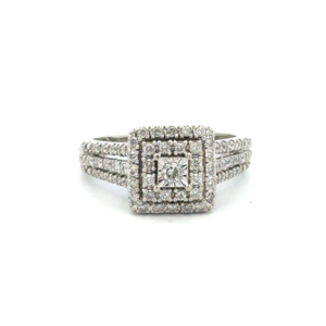 Ladies 10K White Gold 1/2CTW Diamond Keepsake Collection Engagement Ring 