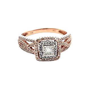 10K Rose Gold 1/2CTW Diamond Engagement Ring SZ:6
