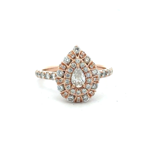Ladies 14K Rose Gold 1.0CTW Diamond Cocktail Ring Sz:6