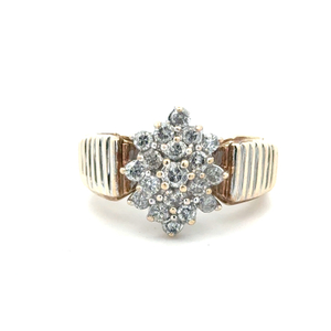 Ladies 14K Yellow Gold 3/4CTW Diamond Cluster Ring SZ:8.5