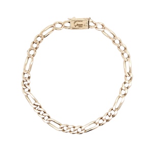 14K Yellow Gold 8 in. 5.4mm Figaro Link Bracelet 10.0g