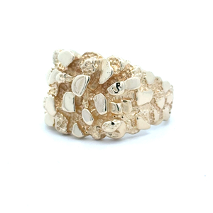 Gents 14K Yellow Gold Nugget Cocktail Ring SZ: 12.5