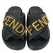 Fendi Vitello Fendigraphy Slide Sandals Leather Sz:38/7.5