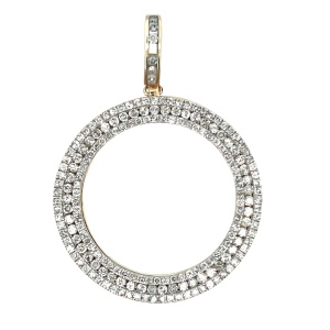 10K Yellow Gold 4.0CTW Diamond Bezel Pendant 