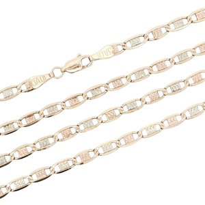 10K Two-Tone Gold 24" 3.7mm Valentino Link Chain 10.8g